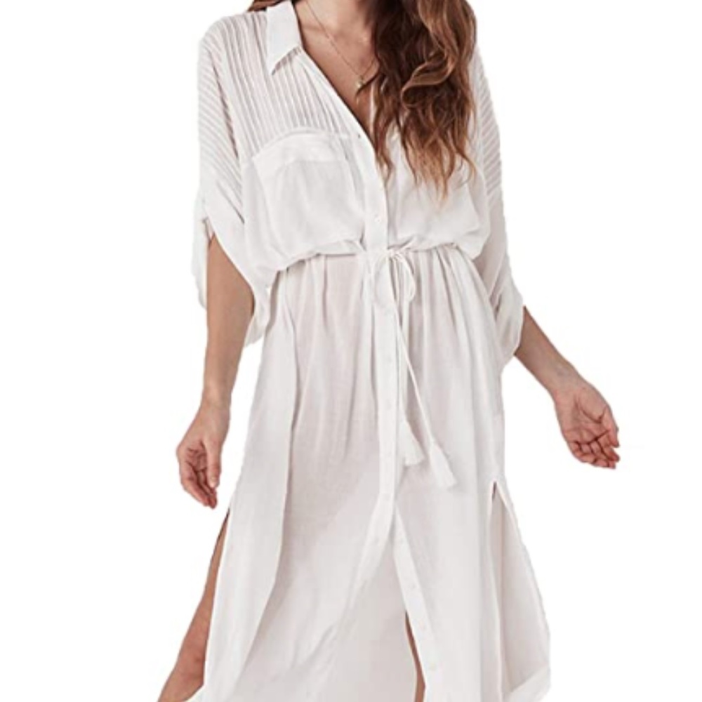 Boho white cover up